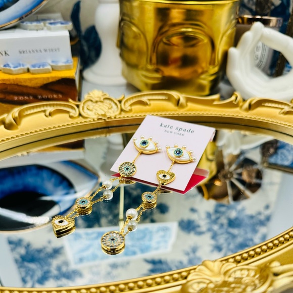 🆕 KATE SPADE 🧿 NWT Evil Eye Linear Earrings - Picture 4 of 15